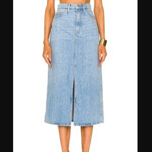 FRAME Le Italien Midi Denim Column Skirt in Turin Wash